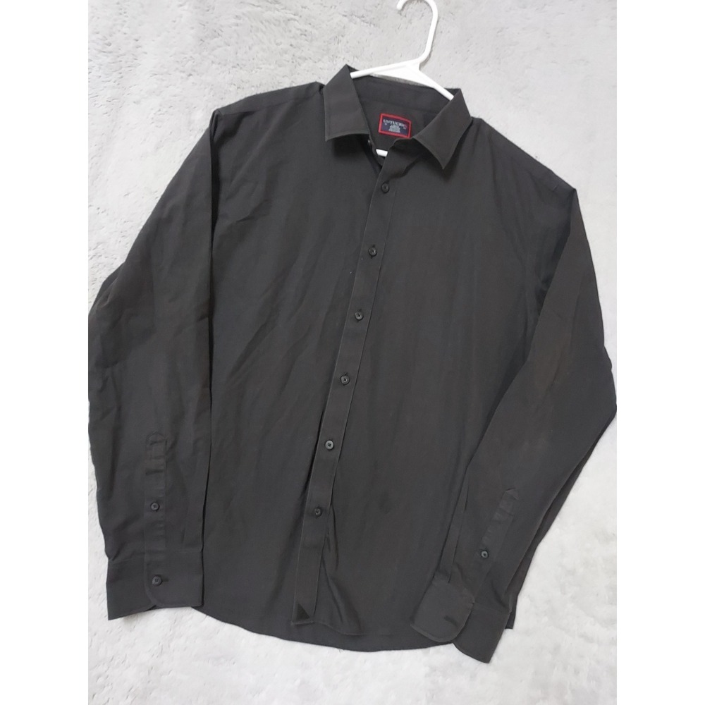 Untuckit Shirt Mens Large Black Stone Wrinkle Free Button Down Black Long Sleeve